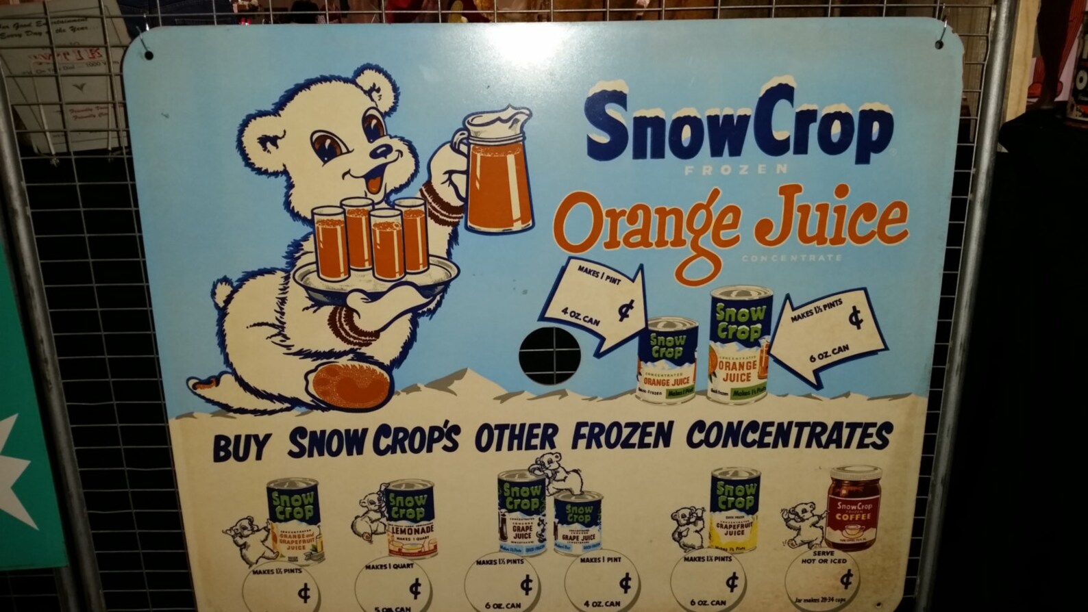 Vintage Teddy Snow Crop Bear Advertising Sign - Etsy