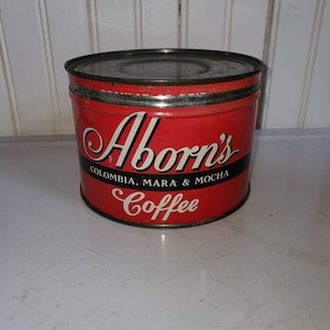 Vintage 1950&#39;s Alborn&#39;s Coffee Advertising Tin