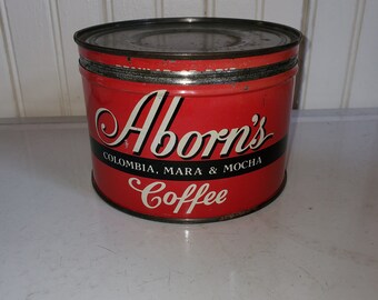 Vintage 1950's Alborn's Coffee Advertising Tin