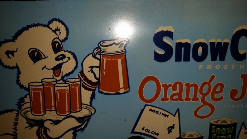 Vintage Teddy Snow Crop Bear Advertising Sign - Etsy