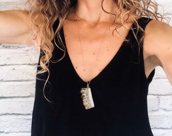 Citrine Slice Necklace » Gold Edge Crystal Geode Druzy Necklace » Natural Stone Jewelry » Crystal Pendant » Boho Layered Layering Necklaces