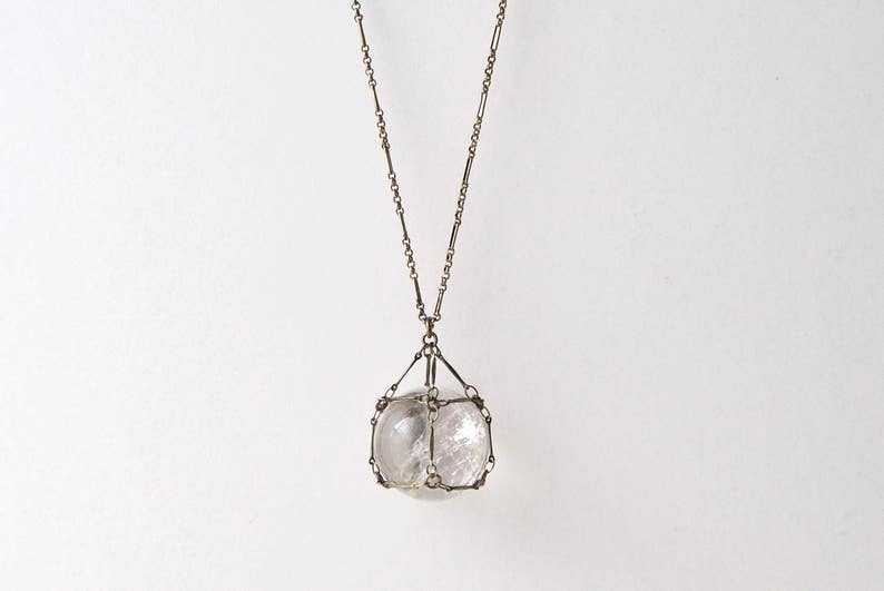 Quartz Necklace Quartz Crystal Ball Necklace Quartz Sphere Etsy