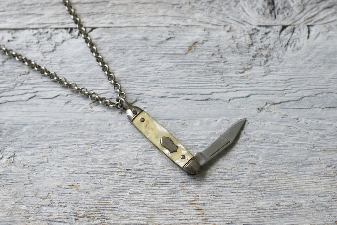 Vintage Pocket Knife Necklace Vintage Miniature Pocket Knife Etsy