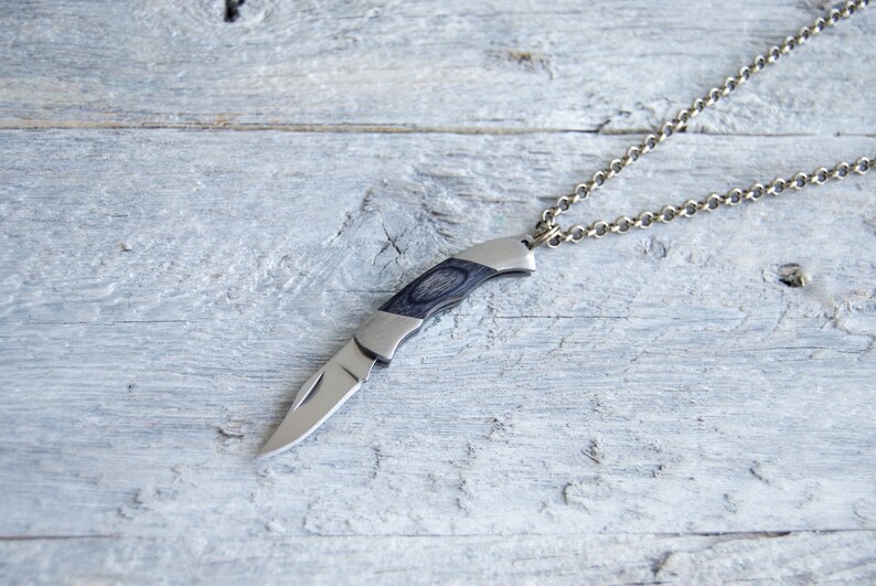 Mini Pocket Knife Necklace Men's Necklace Jewelry Etsy