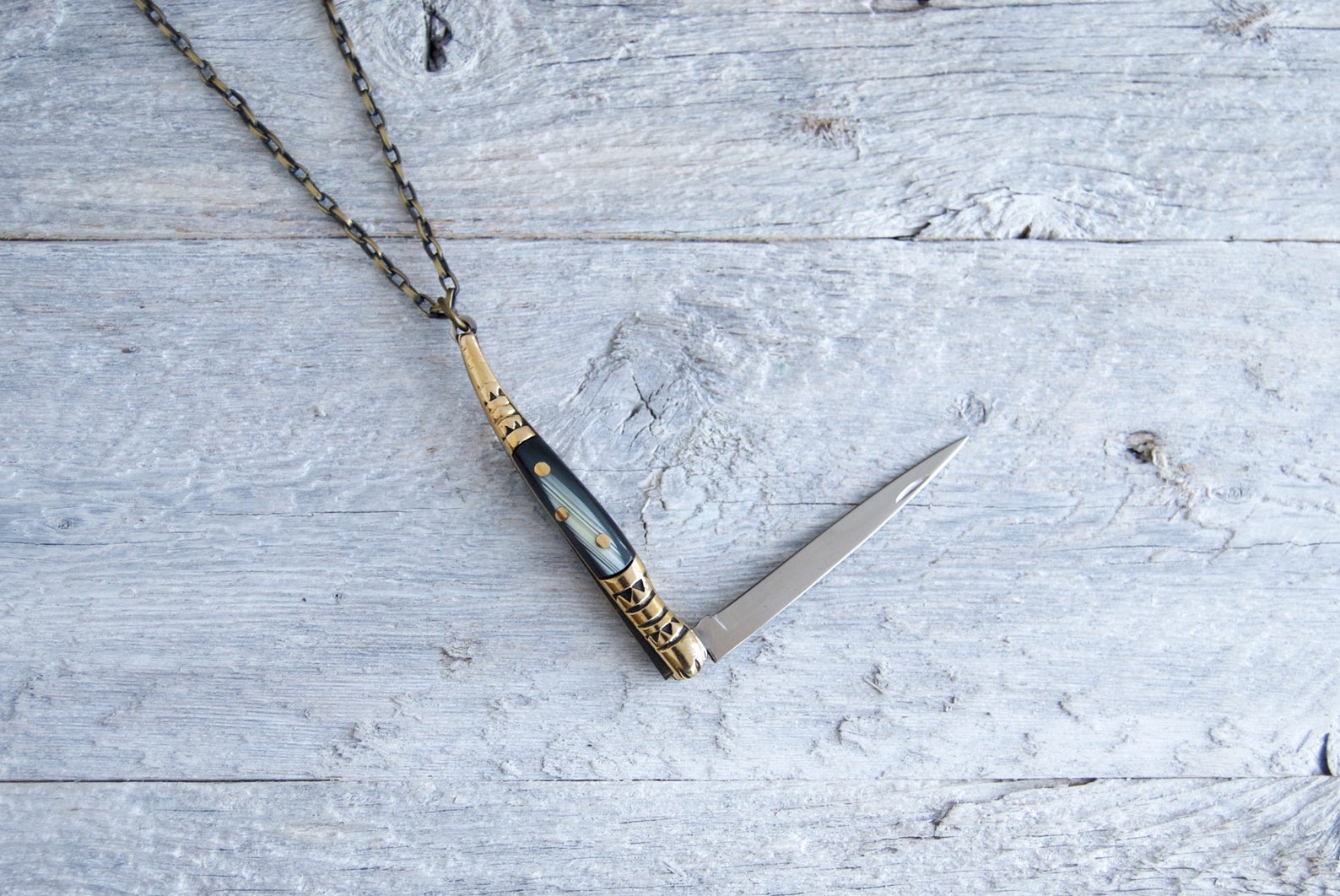 Pocket Knife Necklace // Mini Pocket Knife Necklace // Etsy