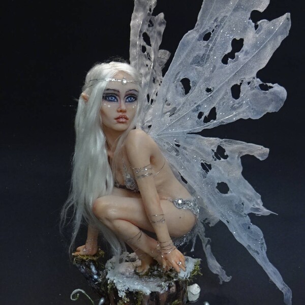 SHADOWSCULPT OOAK FAIRY fantasy snow faery art doll elfin figurine lifelike sculpture