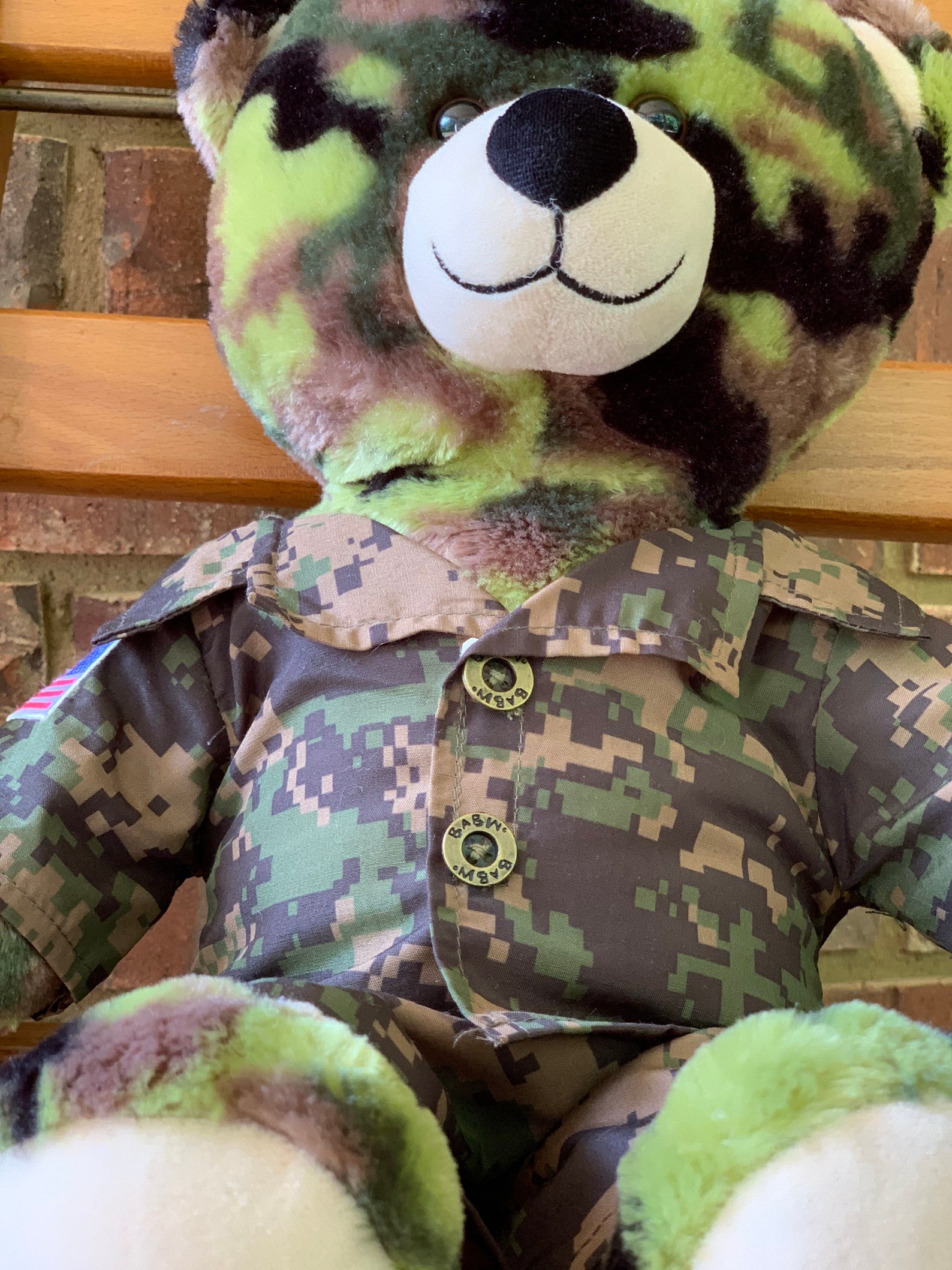 Plush Camouflage Teddy Bear Army Veteran Stuffed Animal | Etsy