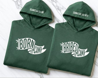 Matching Couple Camping Sweatshirt Camping Couple Anniversary Gift Hoodie Set,Outdoorsy His and Hers Wedding Gift