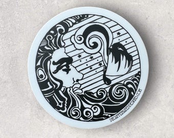 Mystic Moon - by Decaffeinated Designs (3x3) Waterproof, weatherproof and durable vinyl sticker