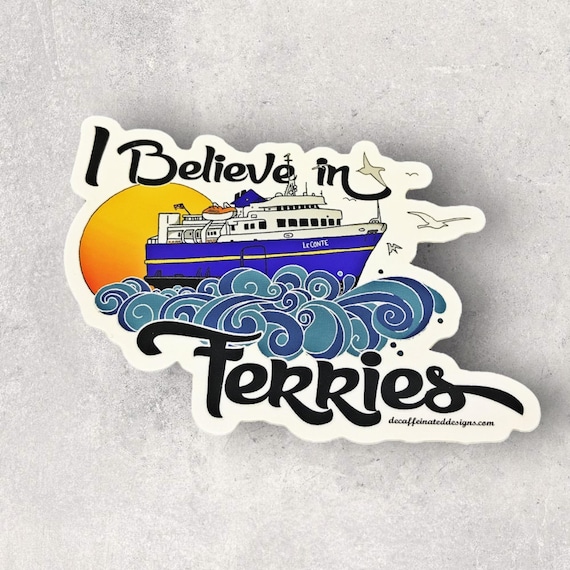 From 2019 through early 2022, the ferry system lost 155 more employees than it hired, management told legislators in 2022. In May 2022, 60% of the Alaska Marine Highway's jobs were vacant, the highest vacancy rate among any state agency.
Spread the word, call your representatives let them know “I believe in Ferries”. So many folks use the ferry for a variety of reasons have it be for a Costco run because you live in a small village or using it to go on big hunting expedition to even traveling for a sporting event, we need these services. Help spread the word and make the change! These vinyl stickers will stick to just about everything and can hold up to some of the toughest excutions you can throw at it.