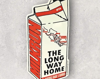 Milkrun- by Decaffeinated Designs (3x5) Waterproof, Weatherproof and Durable vinyl sticker