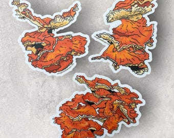 Chicken of the woods - by Decaffeinated Designs (4x4) Waterproof, Weatherproof and Durable Clear Vinyl Stickers