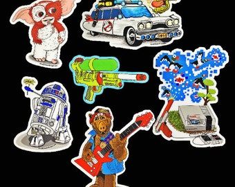 80's Sticker Pack - Decaffeinated Designs - Waterproof, weatherproof and durable vinyl sticker