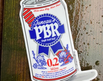 PBR Trail - by Decaffeinated Designs (2x4 Vinyl Sticker).