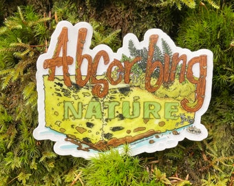 Absorbing Nature - 4x4 clear vinyl sticker by Decaffeinated Designs