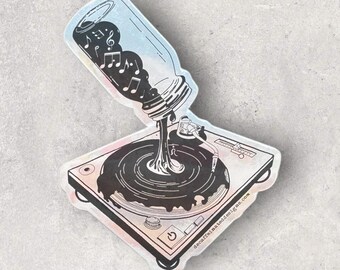 Jammed Music - by Decaffeinated Designs (3x4) mirror sticker