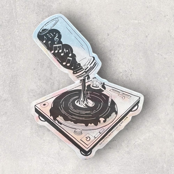 Playing off the idea "Music is my jam" We bring you "Jammed music" 3x4 inch our first sticker printed on mirror vinyl!