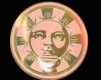 Solstice- by Decaffeinated Designs 3x3 Gold mirror sticker