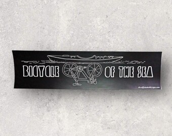 Bicycle of the Sea - by Decaffeinated Designs (3x11) Waterproof, weatherproof and durable vinyl bumper sticker