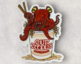Cup of Zoodles - by Decaffeinated Designs 2.25x3 inch Durable vinyl sticker