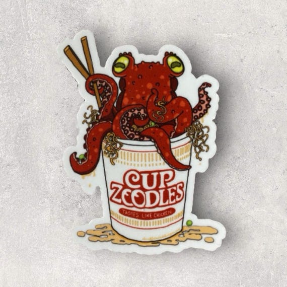 Octopus Ramen Sticker Pack (2.25x3 Vinyl)
Not your typical cup of ramen! This fun design features a playful octopus peeking out of a ramen cup, adding a unique and whimsical touch to any coffee thermos, water bottle, or laptop. These 2.25x3-inch vinyl stickers are high-quality, waterproof, and durable enough to withstand daily use. Perfect for foodies, ocean lovers, and anyone who enjoys a bit of quirky flair!