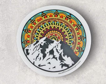 Denali - by Decaffeinated Designs (3x3) Waterproof and durable clear vinyl decal sticker
