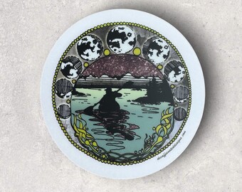Island Hopper - by Decaffeinated Designs (3x3) Waterproof and durable clear vinyl decal sticker