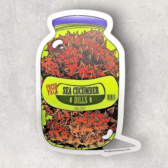 Get your dill on! 2 x 4 inch clear vinyl sticker, a perfect addition to your scuba tank!