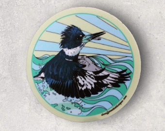 King of the Sea - by Decaffeinated Designs (3x3) Waterproof and durable clear vinyl decal sticker