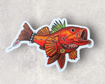 Rock on - by Decaffeinated Designs (3x2) Waterproof, weatherproof and durable vinyl sticker