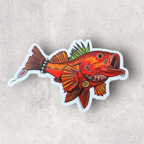 From the depths of the sea this sticker design is ready to rock your favorite water bottle. This sticker not only durable but is dishwasher safe. Rock on!