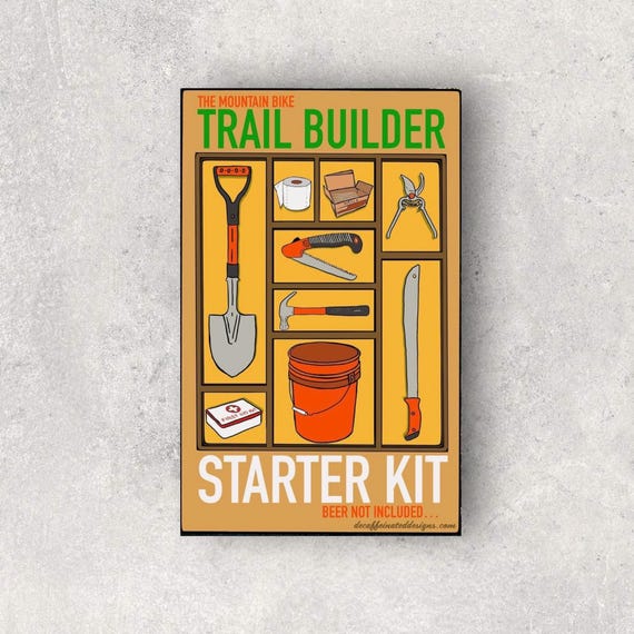 For all of those hard workers out there in the woods making trails more enjoyable. The trail builder starter kit is an excellent addition to your wheel barrel or water bottle. These stickers are printed on some of the most durable waterproof vinyl on the market!
