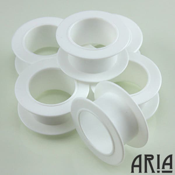 EMPTY WHITE SPOOLS: Small White Spools for Ribbon, Leather Cord, or Trimming Organization, 1/2" x 1 1/2" (6 spools)