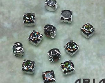 VITRAIL MEDIUM: Swarovski SS29 6.5mm 17704 Xilion Rhodium Plated Two Hole Sew-On Slider Bead Component (12)