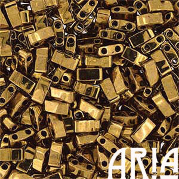 DARK BRONZE: Miyuki 5x2.3x1.9mm Two-Hole Half Tila Japanese Glass Seed Beads (5 grams)