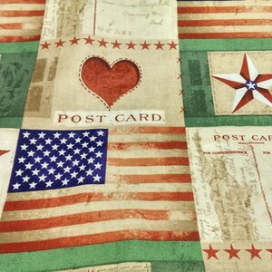 Tissu patriotique, Tissu matelassé, Carte postale / Étoiles / Rayures / Cœurs, Tissu de vêtements, Tissu HomeDeco, Matériel d’artisanat / bricolage / couture, Cour / Demi-cour