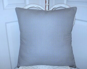 Blue Check Pillow Cover, French Check Pillow Cover, Blue And White Check, Decorative Pillow Cover, Living Room Pillow Cover