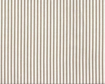 Tela de rayas, tela de tapicería, tela para cortinas, tela marrón rústica, casa de campo francesa, yardas, medias yardas, cuartos
