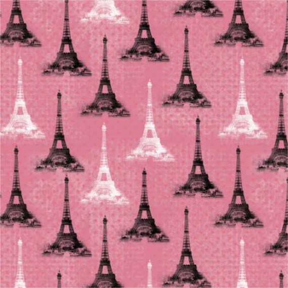 Eiffel Tower Fabric France Fabric Pink Paris Fabric Pink Etsy