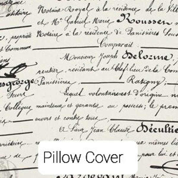 French Script Pillow Etsy