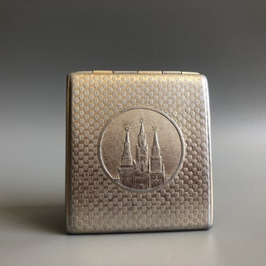 Vintage sowjetische Zigarettenetui Moskauer Kreml Zigarettenspitze Kartenhalter Geschenk für ihn UdSSR Visitenkarten Etui
