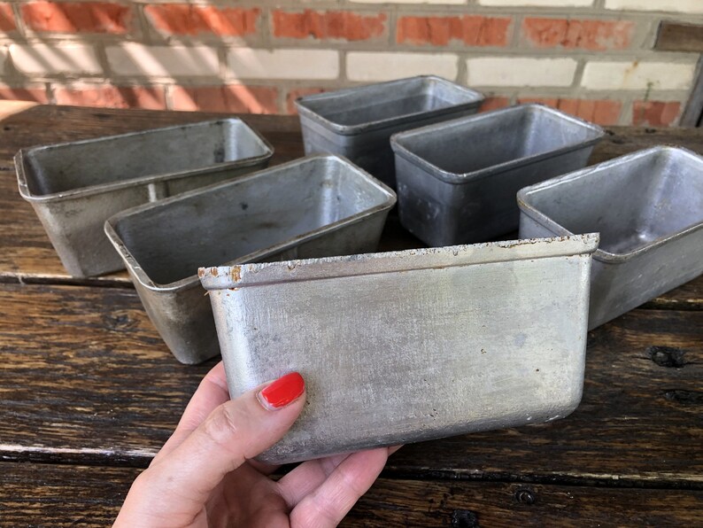 Industrial Bake Molds Kintchen decor Tin mold Bread pan Vintage Aluminum Baking Mold