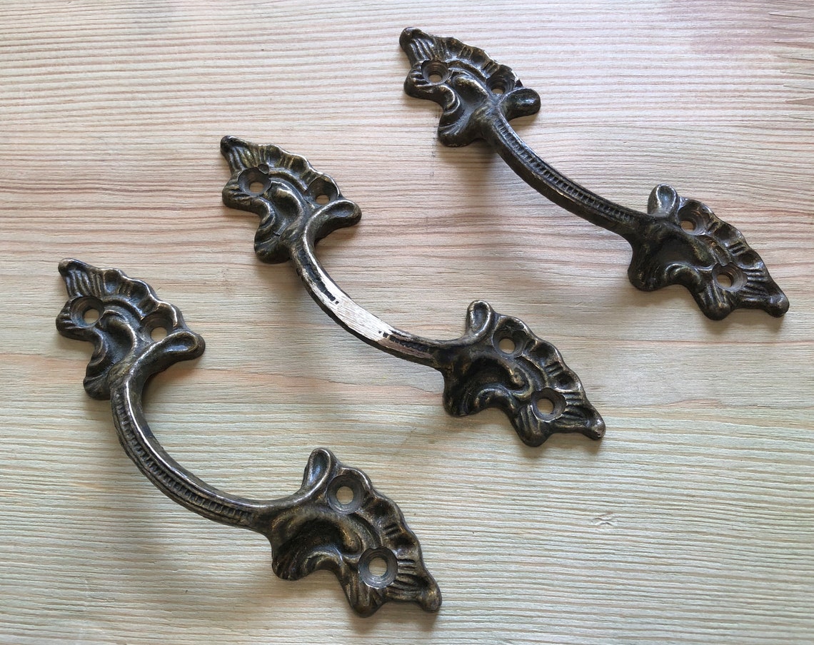 Vintage Drawer Handle Set of 3 drawer handles Furniture Etsy