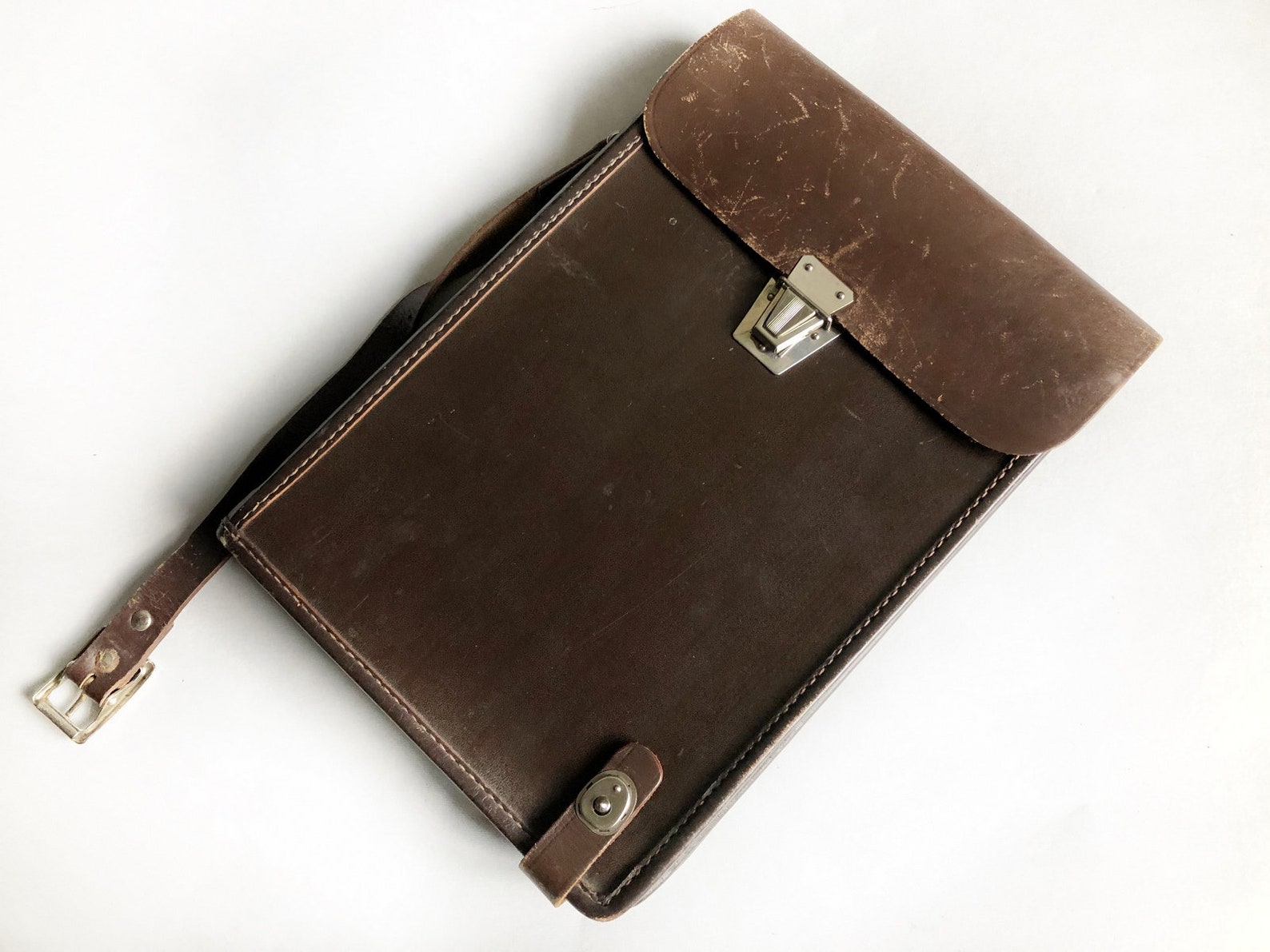 Vintage Soviet Military Map Bag Brown Leather Messenger bag Etsy