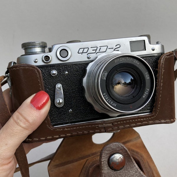 Vintage Soviet Film Camera FED 2 USSR the 1960s 35mm Camera with Industar 26m 2.8/50 mm
