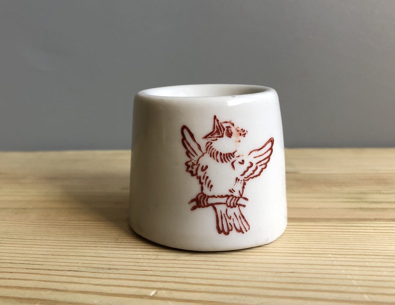 trend rank Vintage Soviet Inkwell White Ceramic bird USSR Singing Trust Inkstand