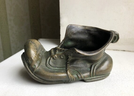 Vintage Shoe Ashtray Bronze Boot ashtray Old USSR brass | Etsy