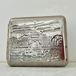 Vintage Sowjetunion Zigarettenetui Russische Stadt Russland Russland UdSSR Metall Visitenkarten Fall Zigaretten Halter