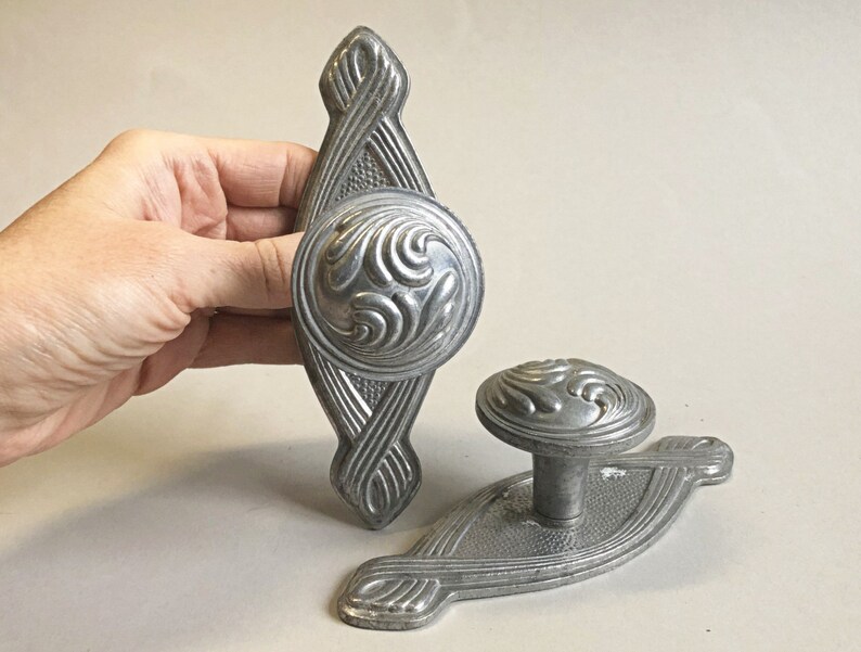 Vintage Aluminum Door Handle Set Of 2 Door Knobs Soviet Home Etsy