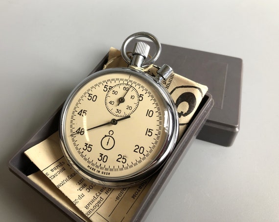 Vintage Stopwatch Agat Soviet Stopwatch Working in bo… - Gem